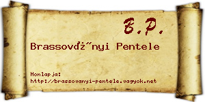 Brassoványi Pentele névjegykártya